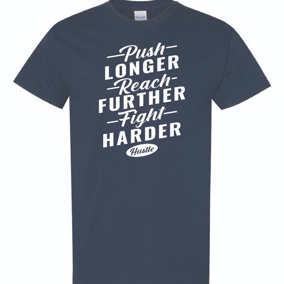Mens Short Sleeve T-shirt -  Reach Further -  Navy - Picture 1 of 2